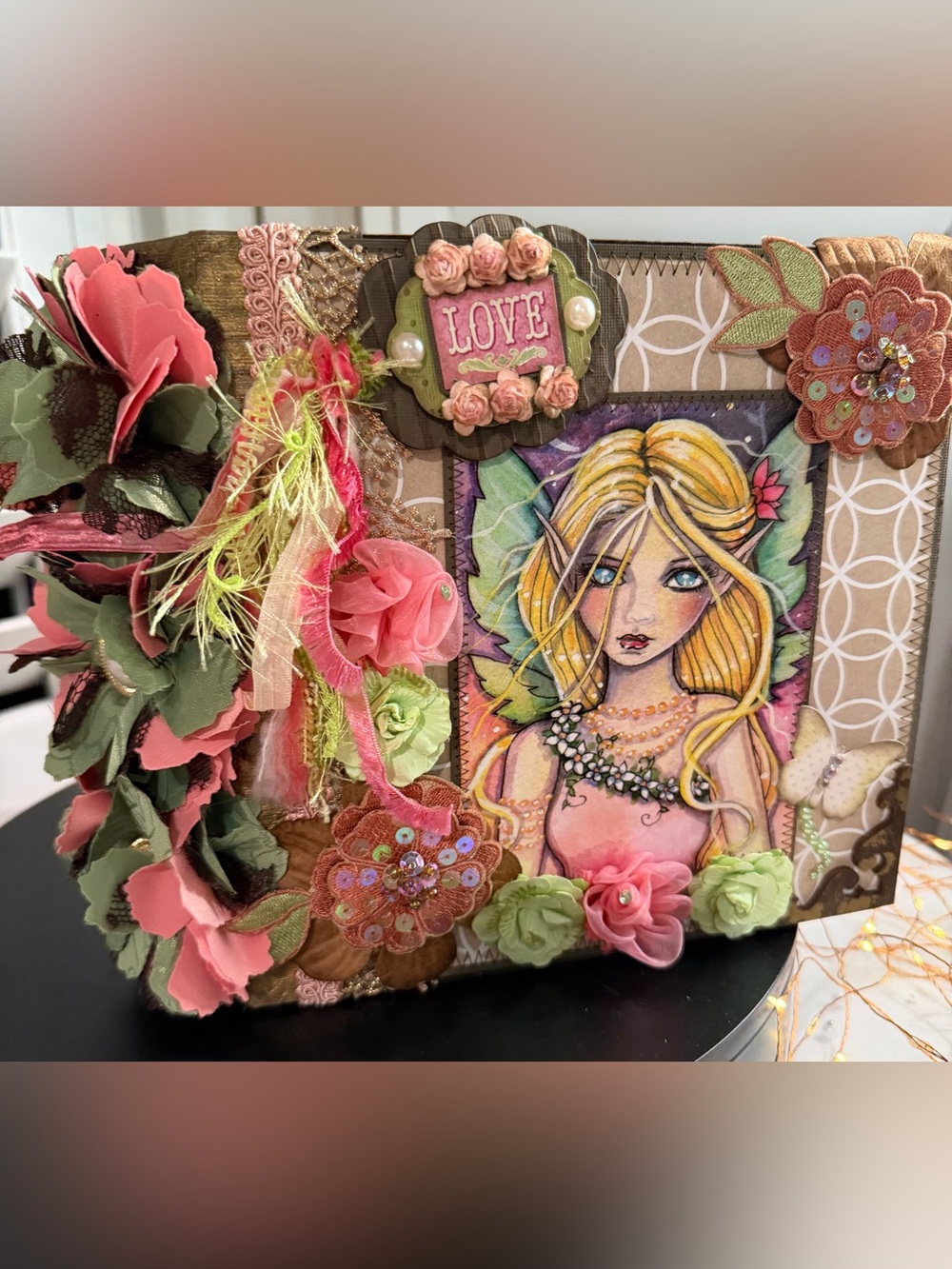 Fairy Themed Handmade Scrapbook Journal Photo Album OOAK